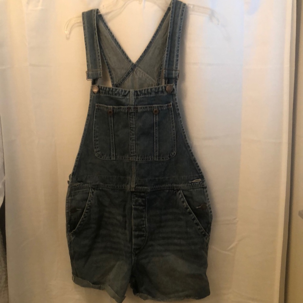 Free people denim overall shorts